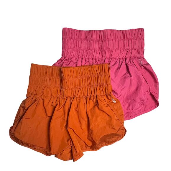 Free People Movement Pants - FREE PEOPLE MOVEMENT The Way Home Shorts Burnt Orange Pink and Burnt Orange SZ S